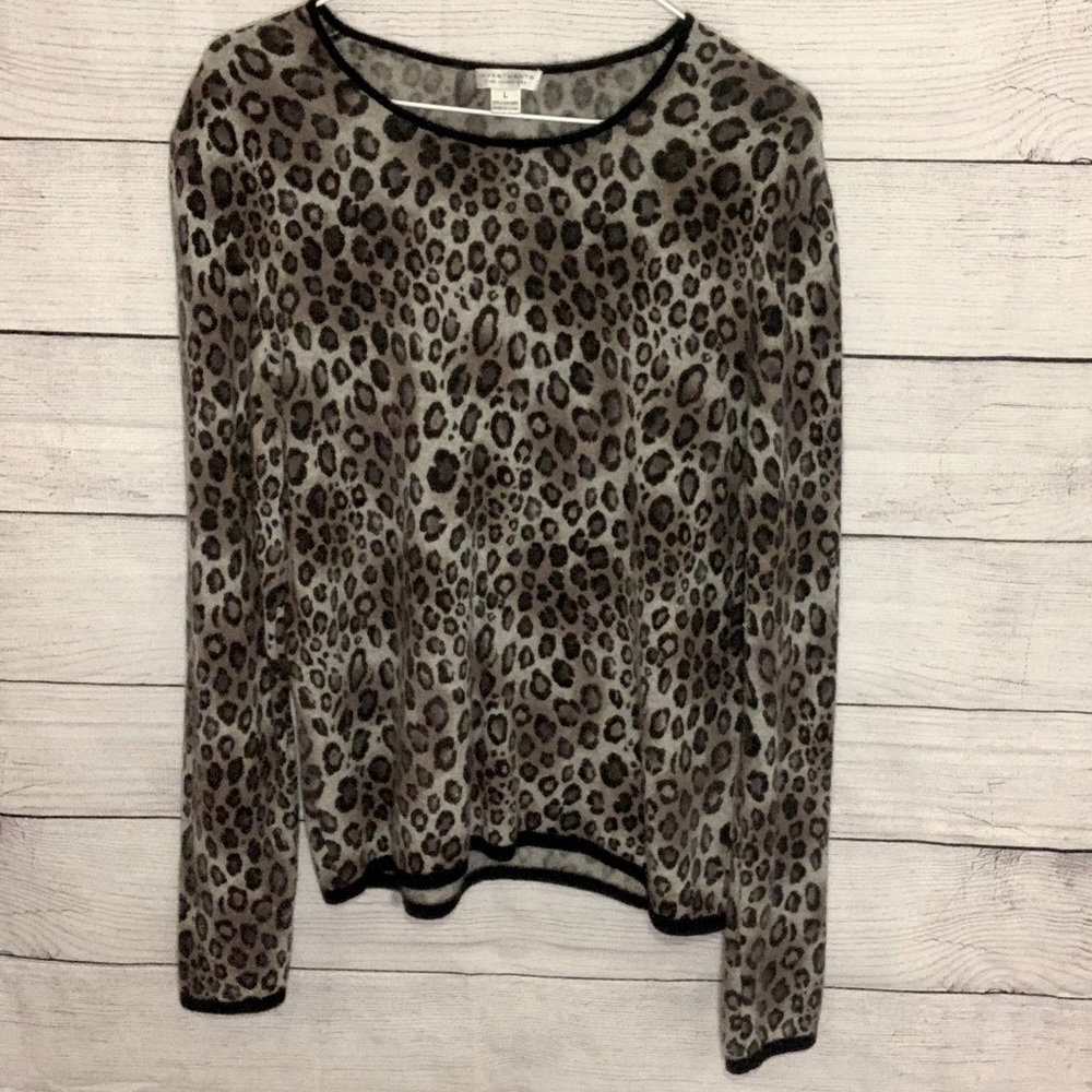 Investments Cashmere Cheetah Print Sweater